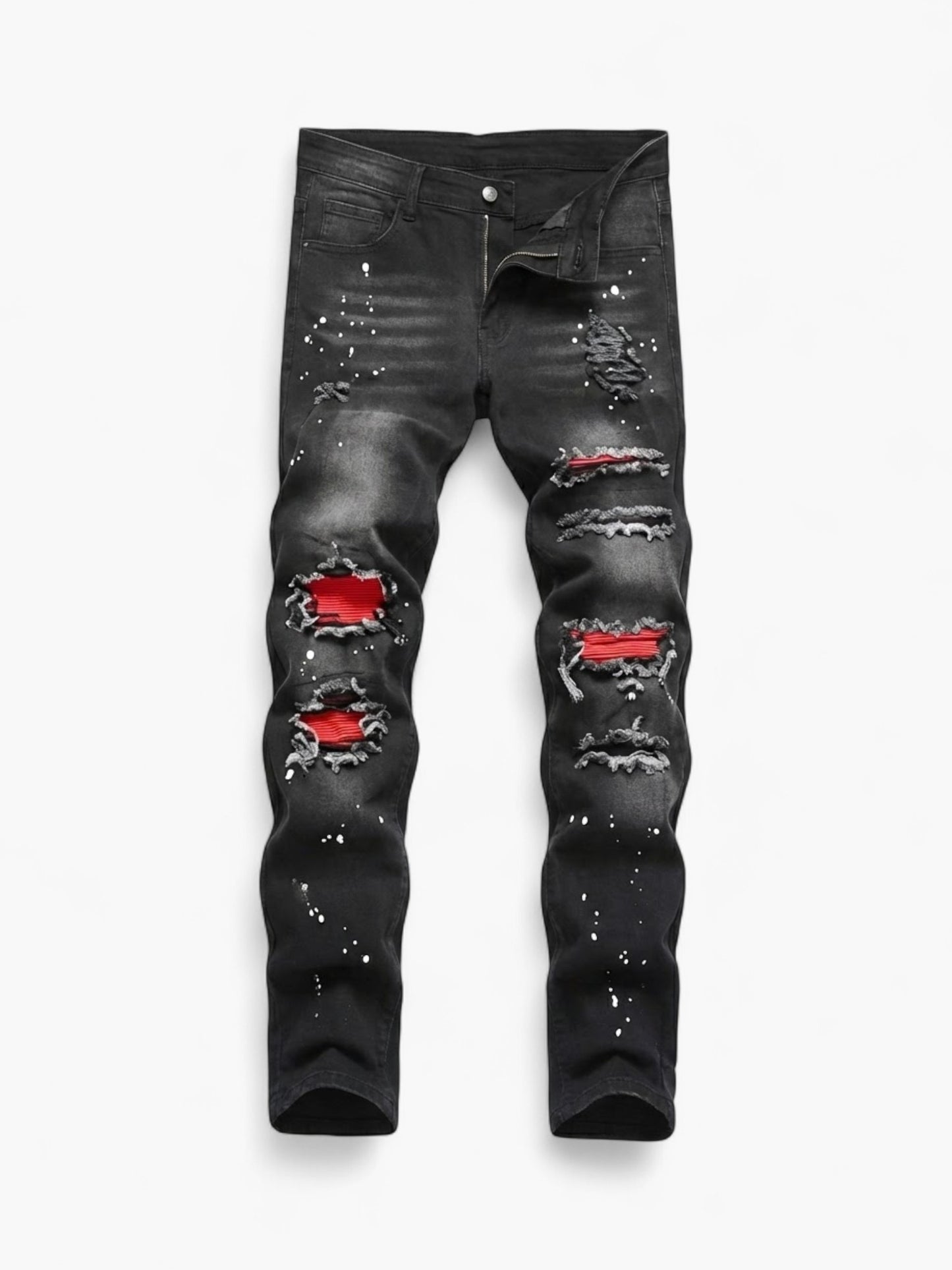 Ripped Patchwork Grunge Skinny Jeans