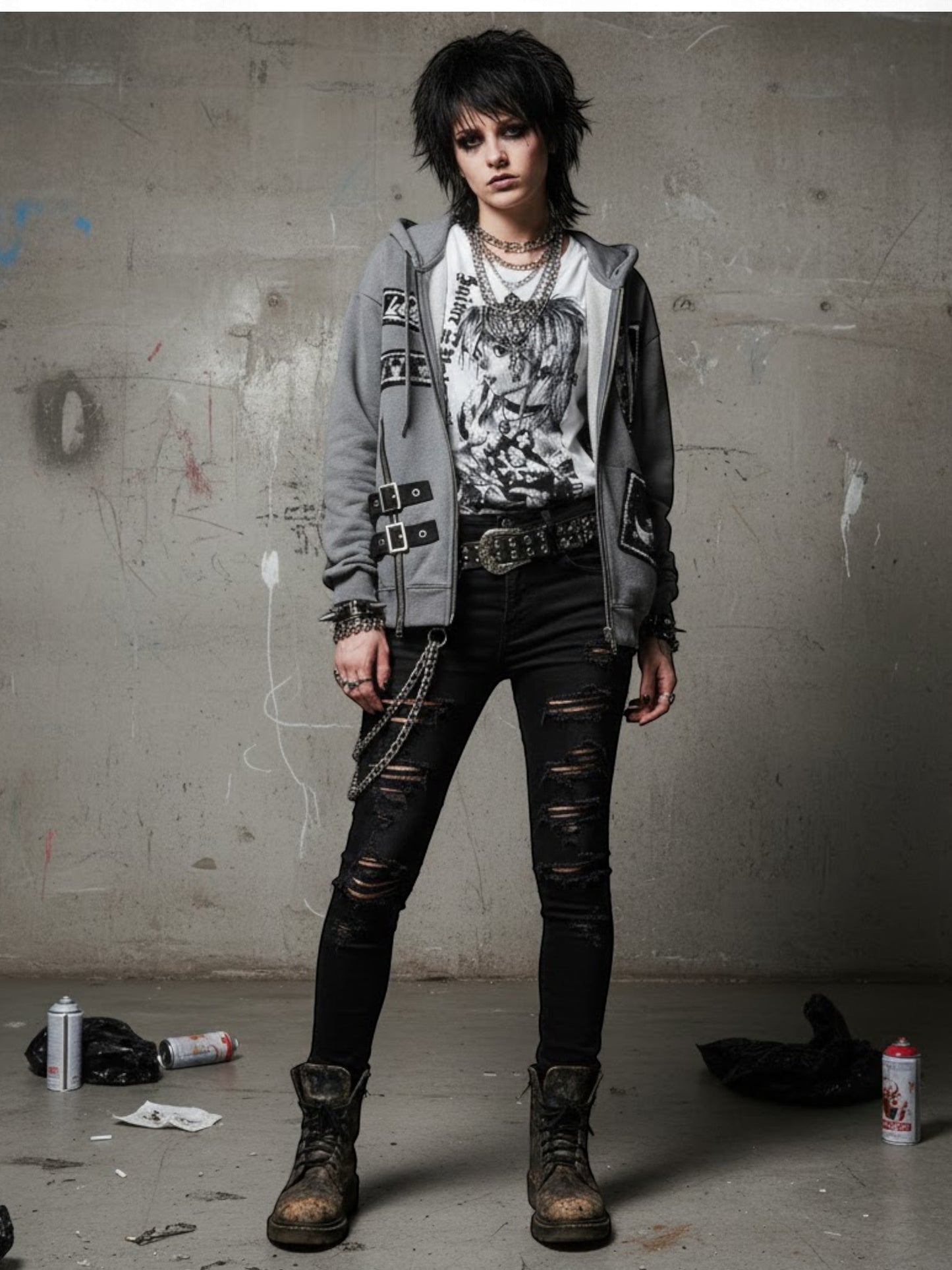 Y2K Grunge Anime Graphic Crop Tee