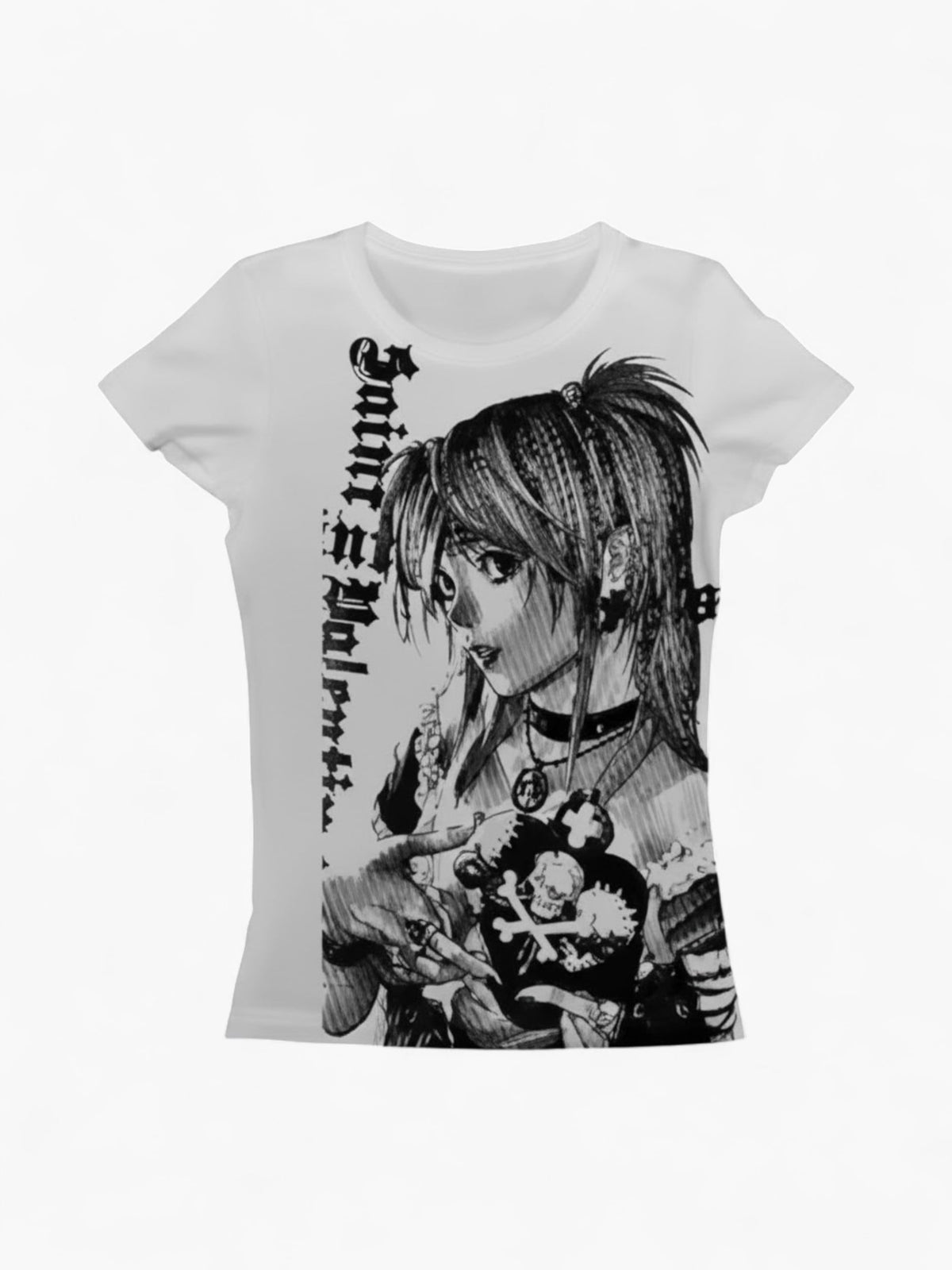 Y2K Grunge Anime Graphic Crop Tee