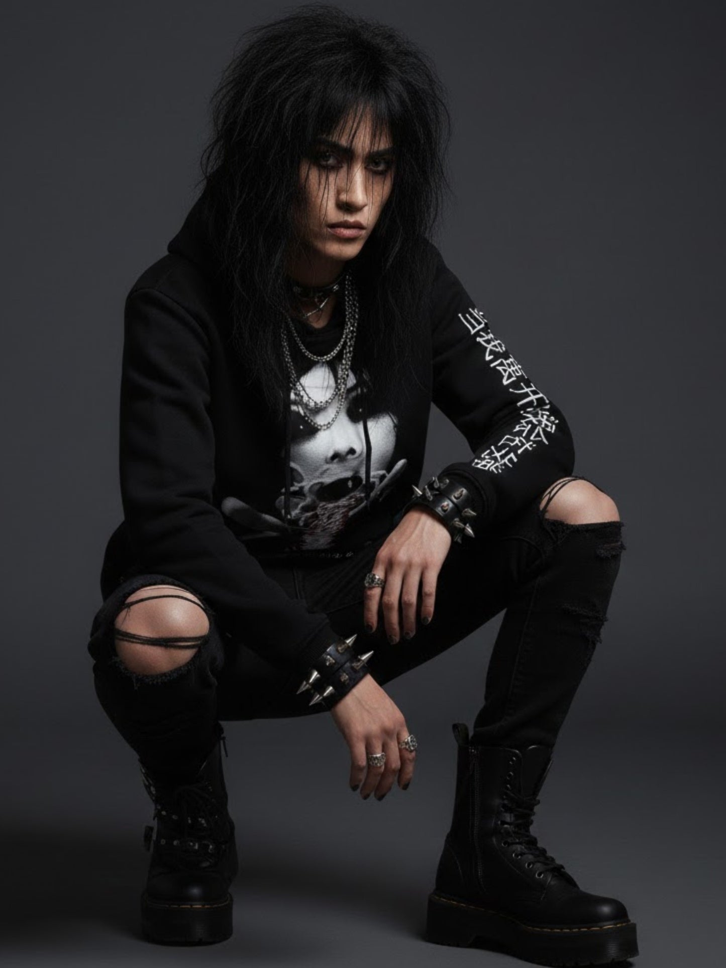Y2K Horror Graphic Oversized Gothic Hoodie