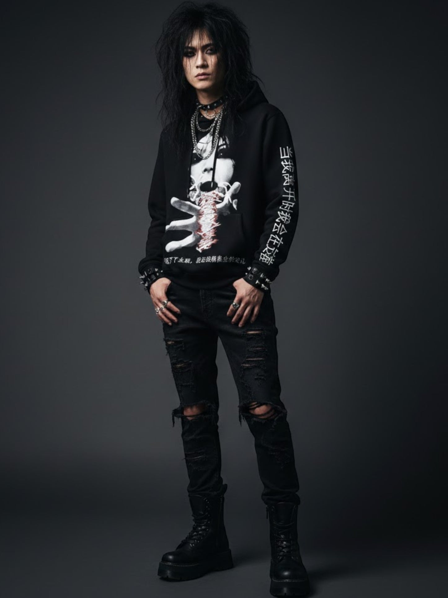 Y2K Horror Graphic Oversized Gothic Hoodie