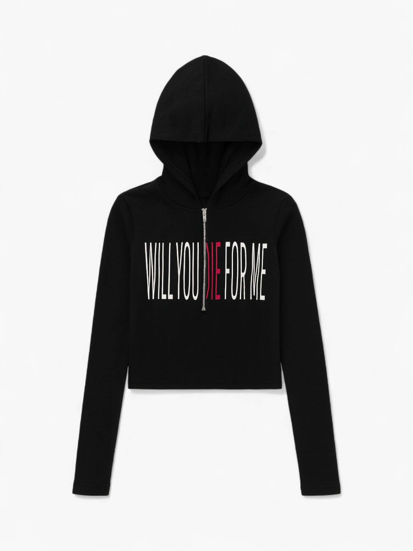 Y2K Gothic Hooded Graphic Long Sleeve Top