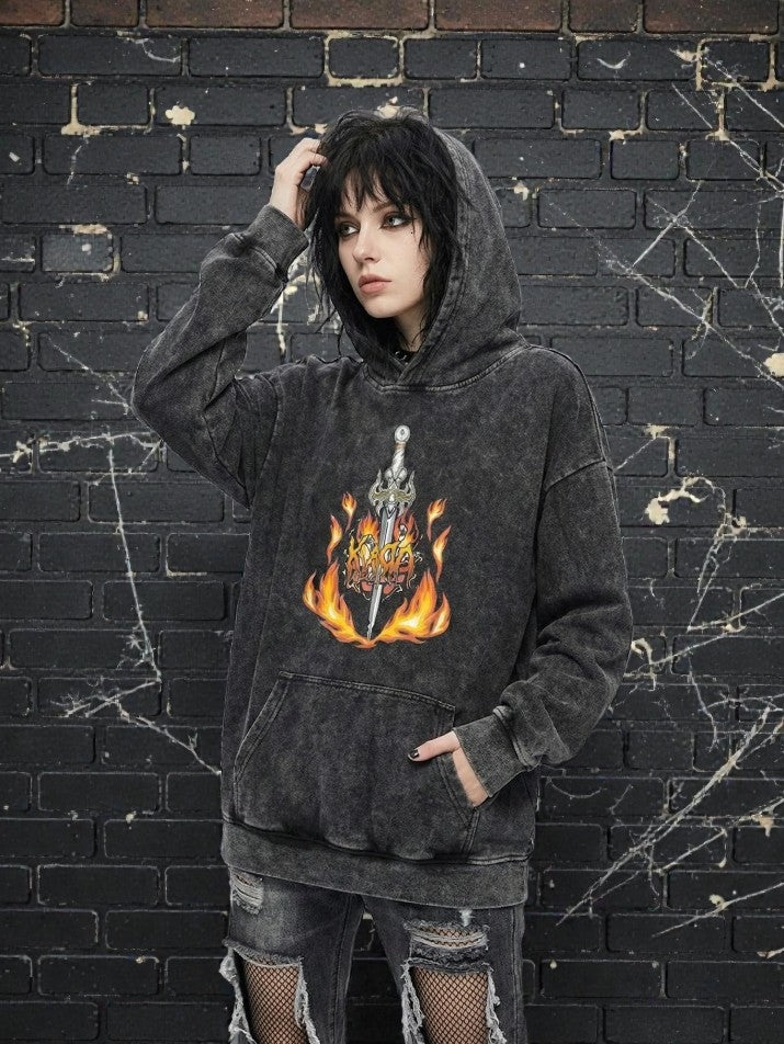 Vintage Washed Band Hoodie