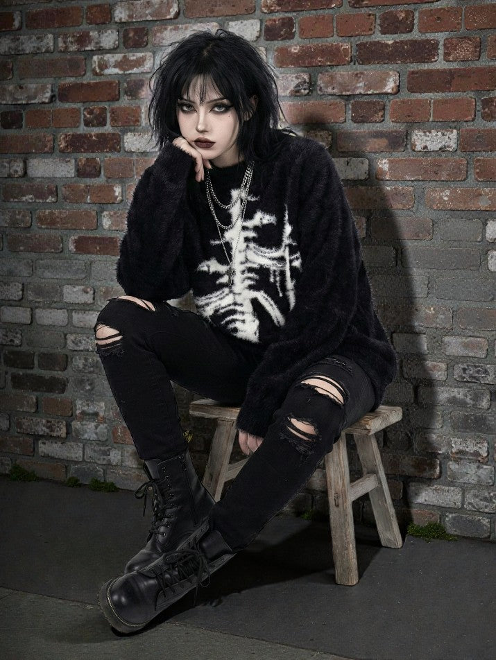 Dark Knit Pullover Sweater