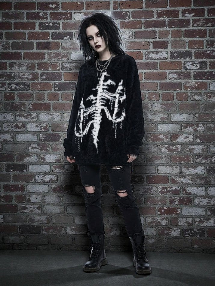 Dark Knit Pullover Sweater