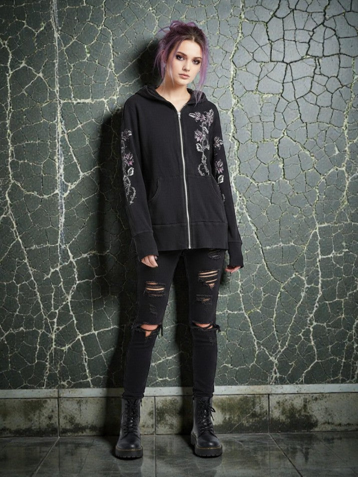 Flower Wings Zip-Up Hoodie