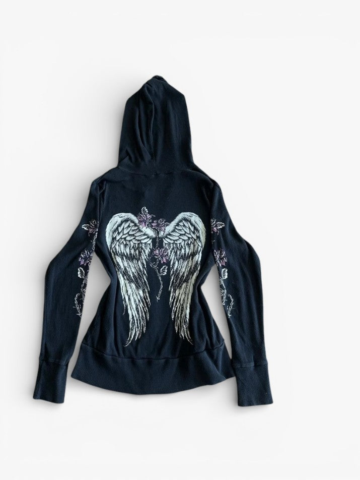 Flower Wings Zip-Up Hoodie