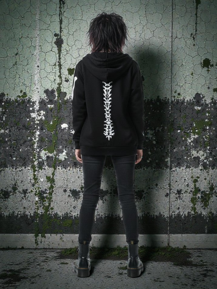 Skull Bone Zip-Up Hoodie