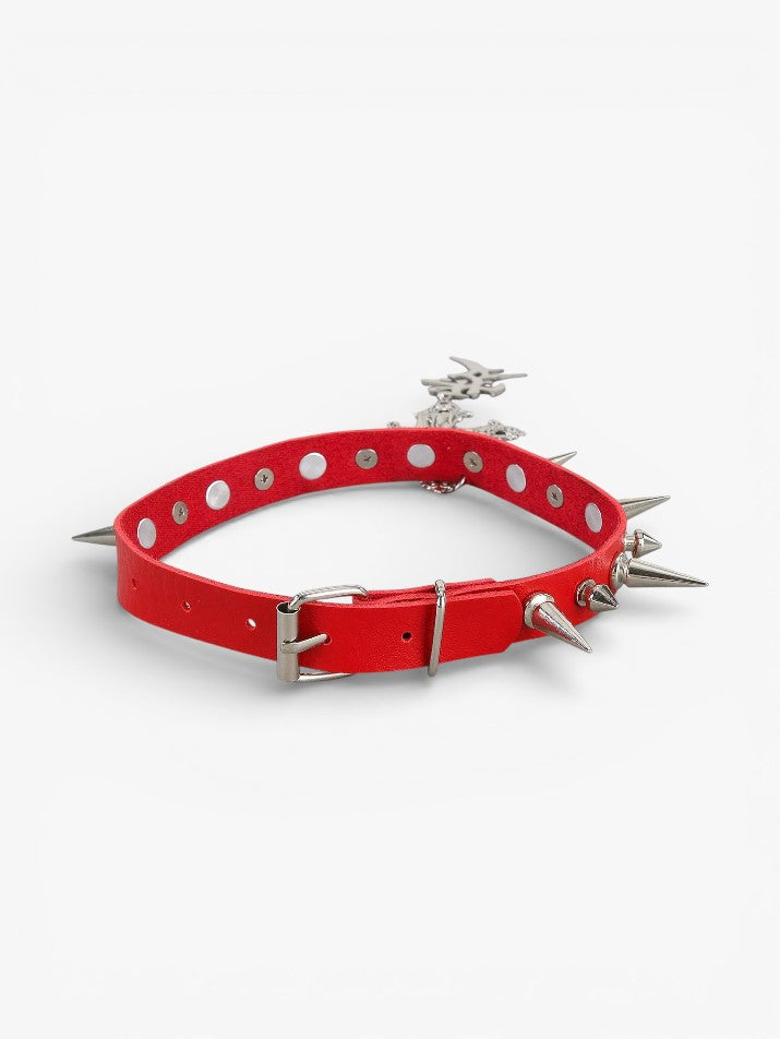 Spiked Cross Choker Collar