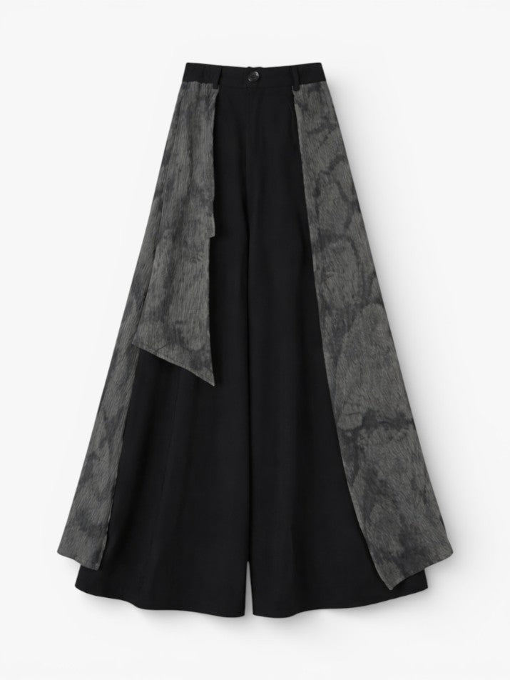 Asymmetrical Wide-Leg Street Trousers