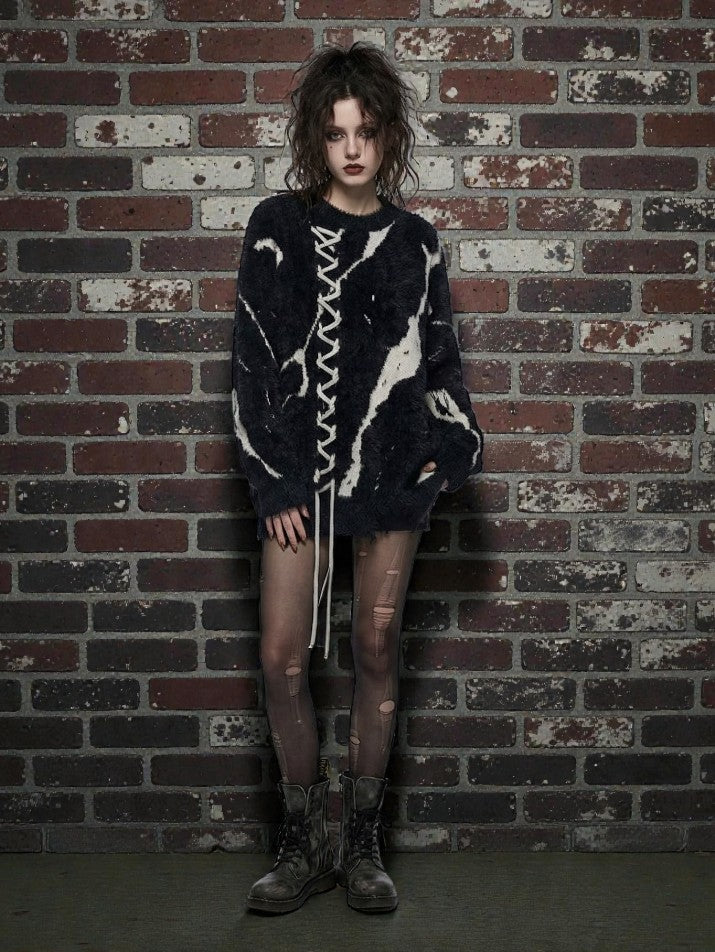 Oversized Turtleneck Knit Sweater