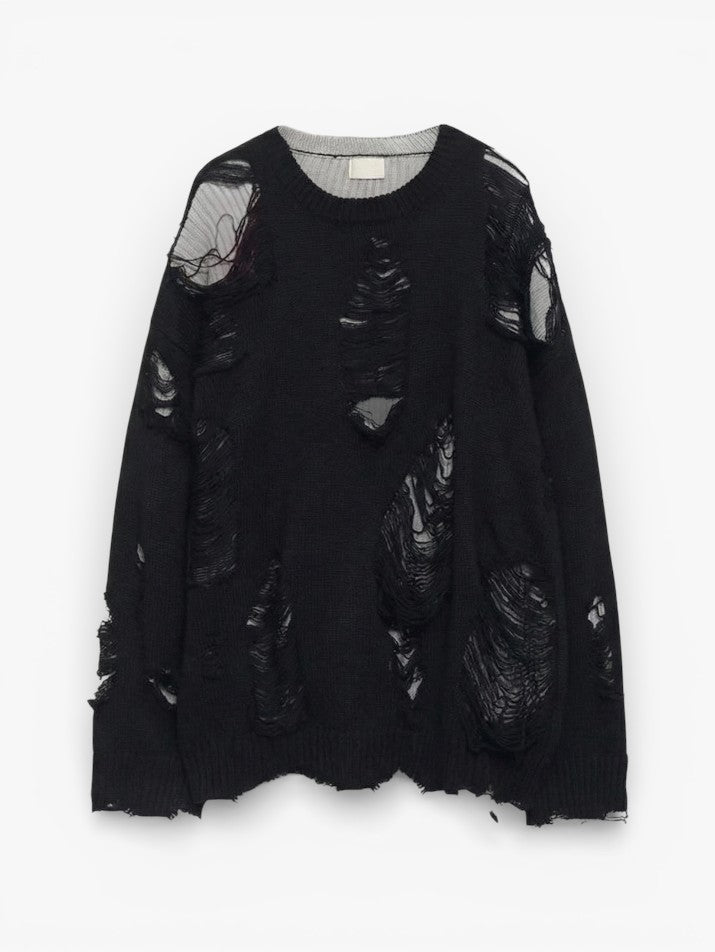 Hollow-Out Knit Pullover