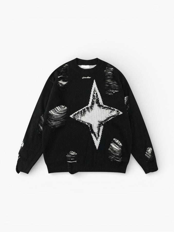 Hollow Geometric Knit Pullover