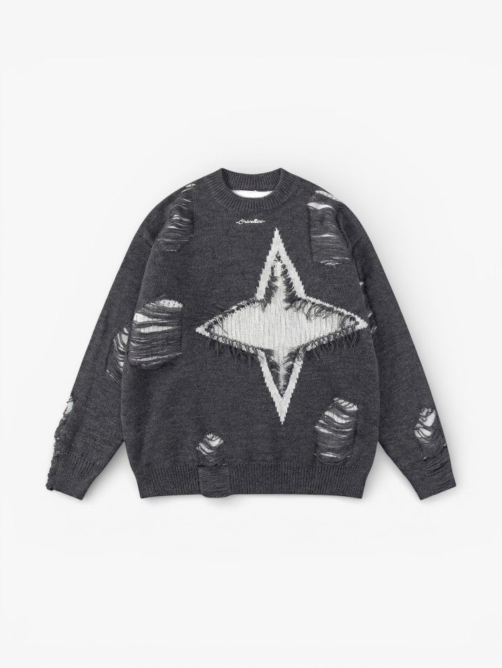 Hollow Geometric Knit Pullover