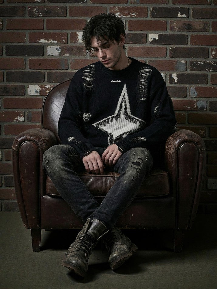 Hollow Geometric Knit Pullover