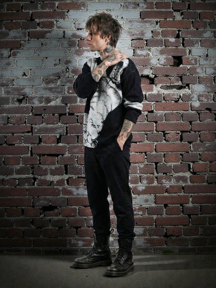 Oversized Graffiti Knit Sweater