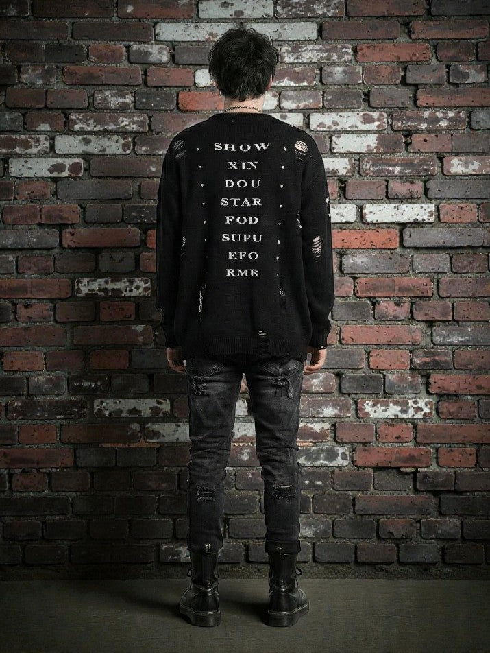 Distressed Knit Punk Sweater