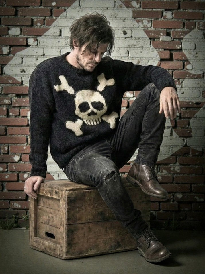 Skull Jacquard Oversized Knit Sweater