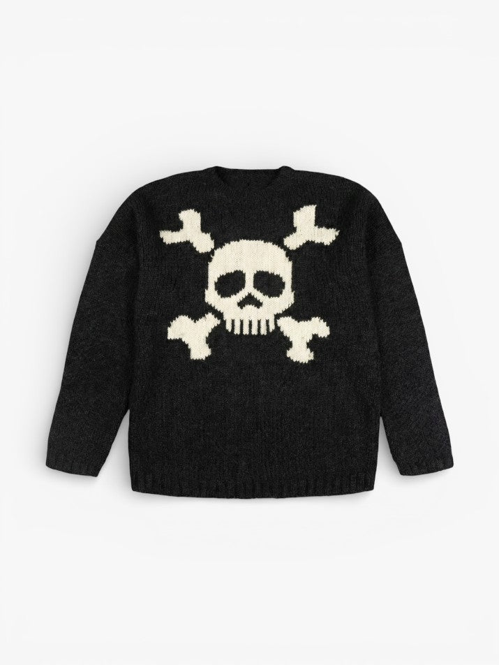 Skull Jacquard Oversized Knit Sweater