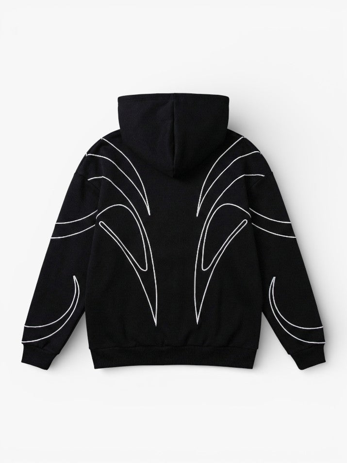 Striped Double Zip Hoodie