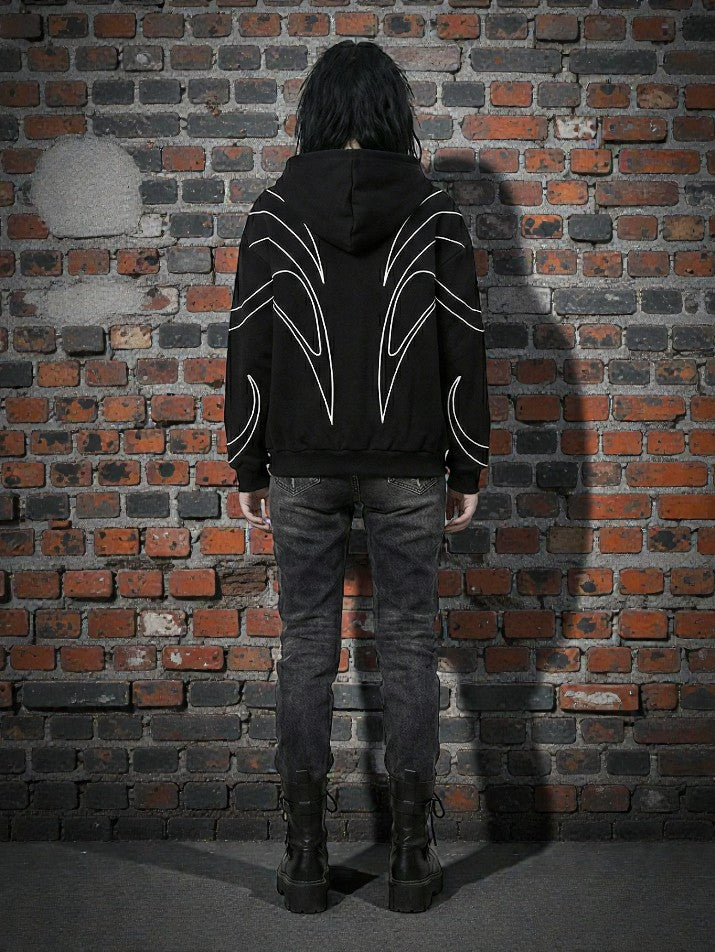 Striped Double Zip Hoodie
