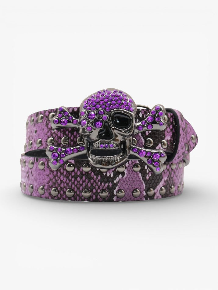 Skull Diamond Buckle Belt