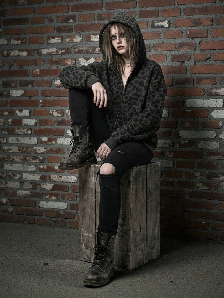 Leopard Zip Hoodie