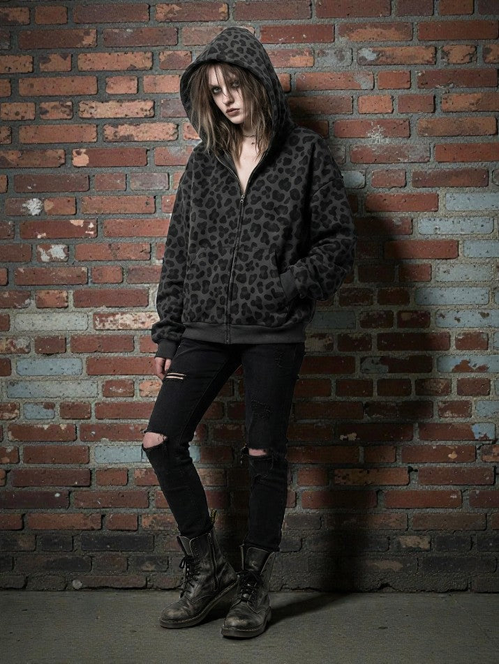 Leopard Zip Hoodie