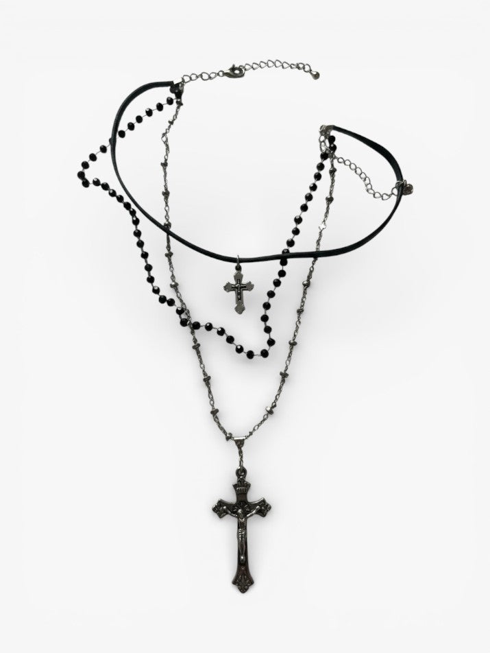 Gothic Cross Layered Necklace
