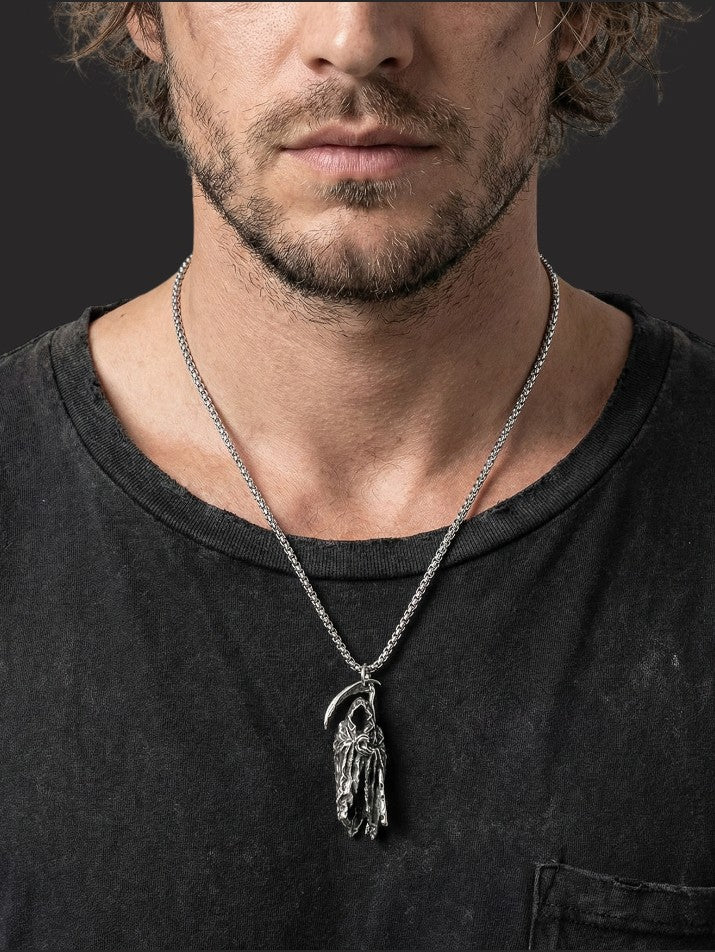 Hell Scythe Gothic Pendant Necklace