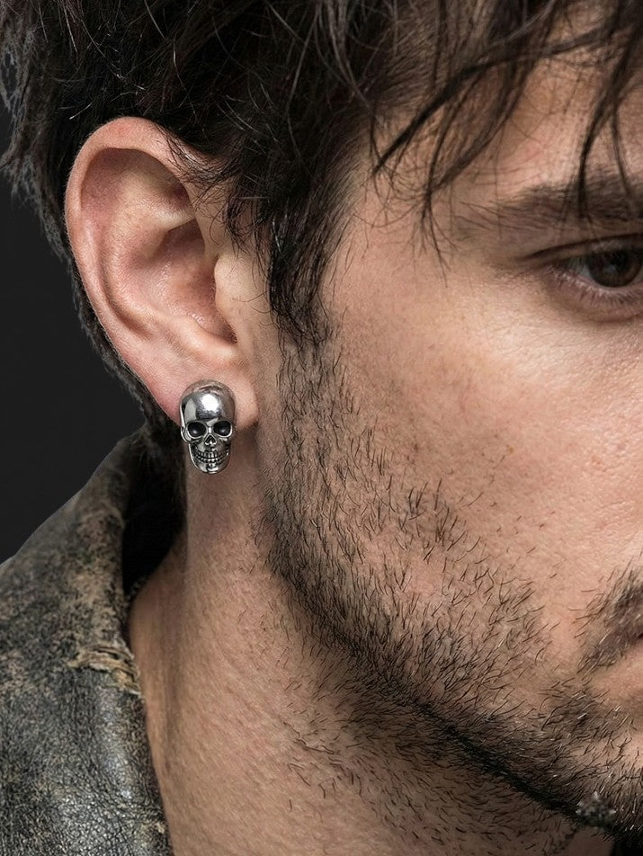 Retro Punk Skull Stud Earrings