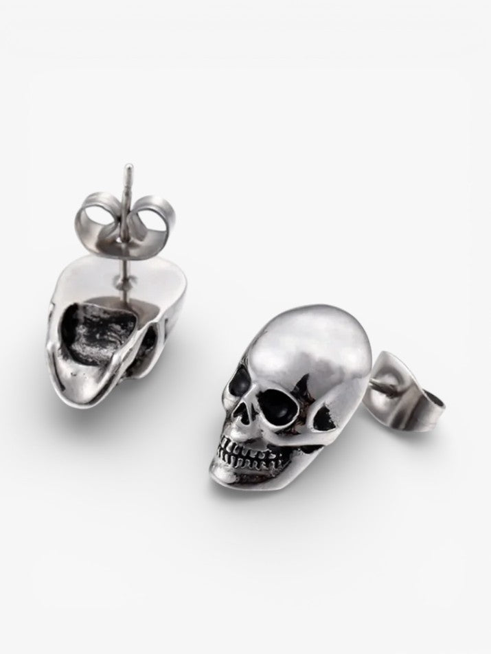 Retro Punk Skull Stud Earrings
