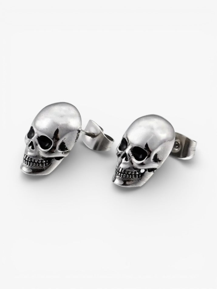 Retro Punk Skull Stud Earrings