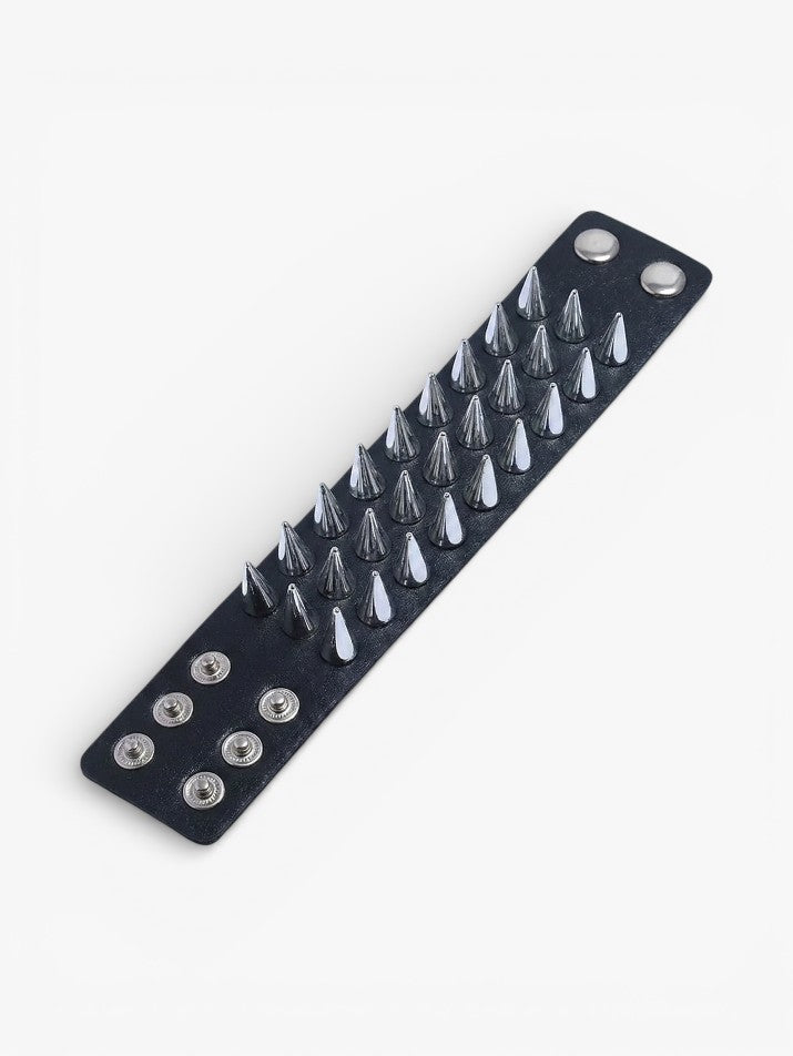 Punk Spike Leather Cuff Bracelet