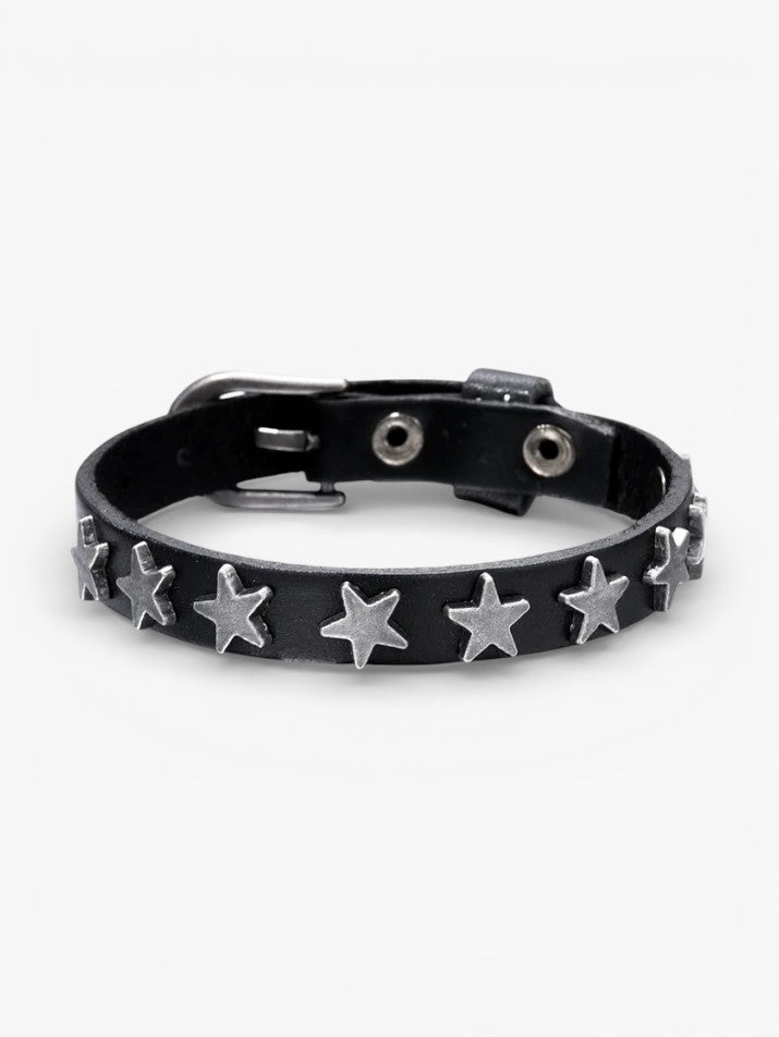 Star Buckle Leather Wrap Bracelet