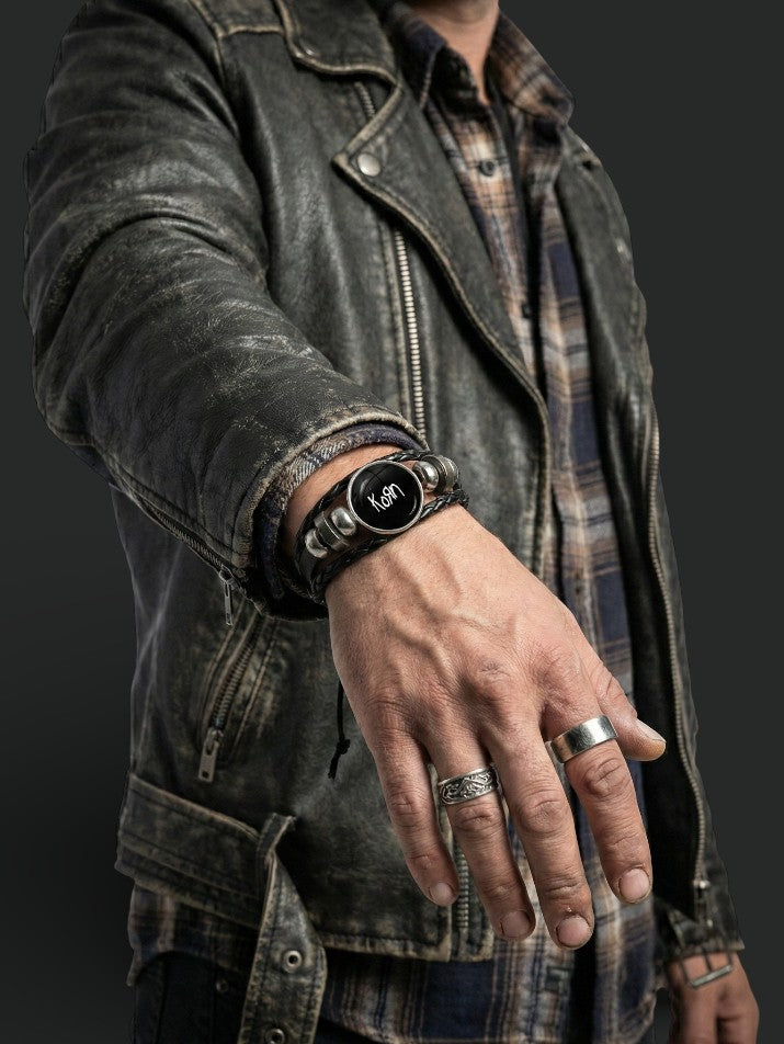 Hip-Hop Punk Braided Leather Bracelet