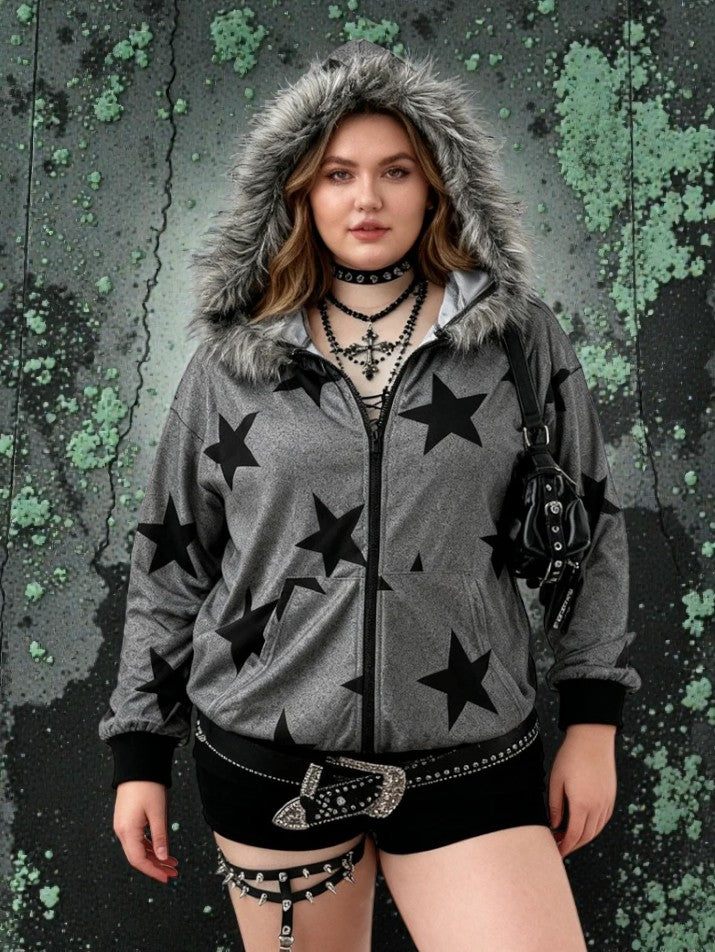 Star Hooded Zip Jacket