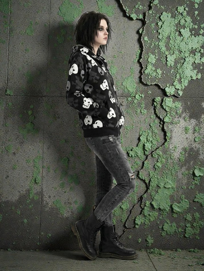 AltGoth Skull Zip Hoodie