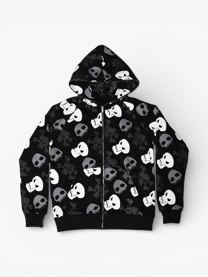 AltGoth Skull Zip Hoodie