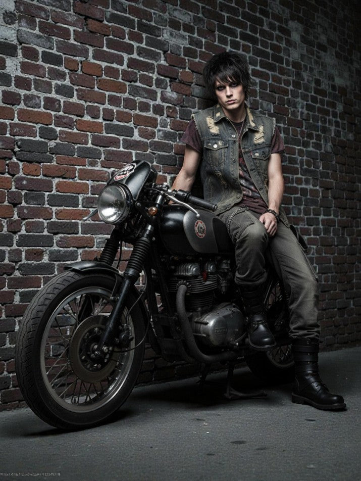 Gothic Punk Mid-Calf Motorcycle Boots