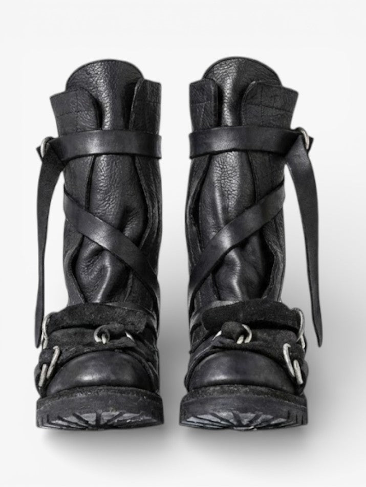 Punk Knight Buckle Motorcycle Boots