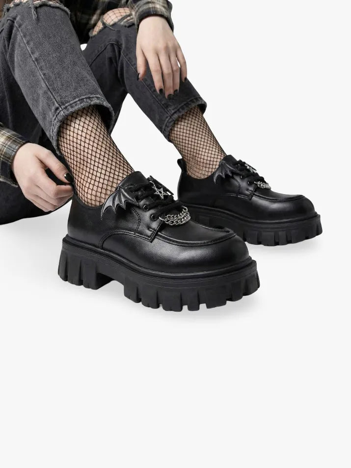 Gothic Bat Wing Platform Shoes