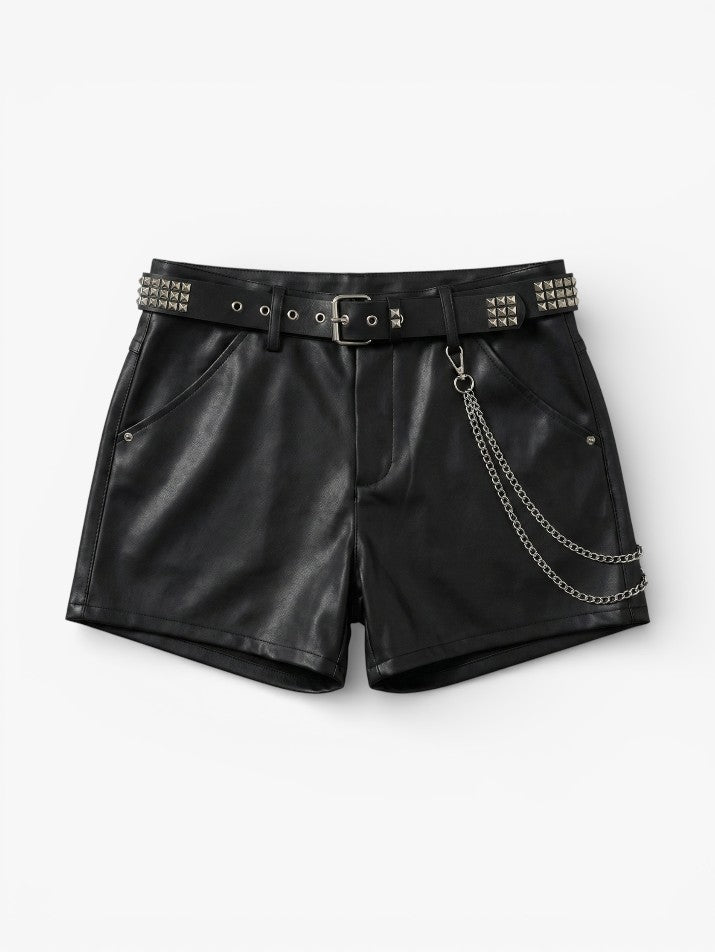 Rock Punk PU Leather Shorts