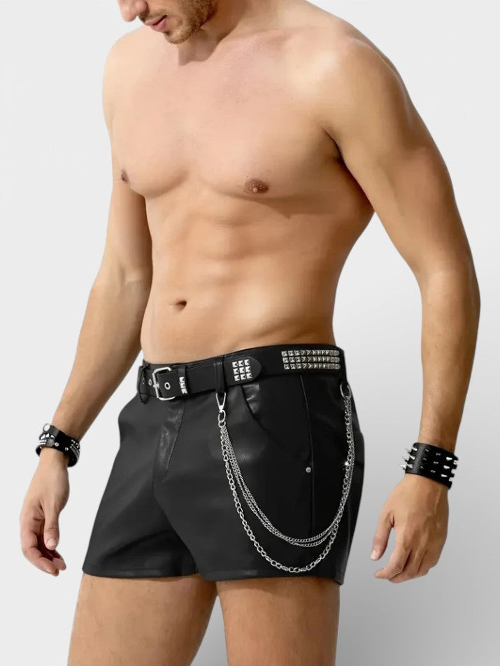 Rock Punk PU Leather Shorts