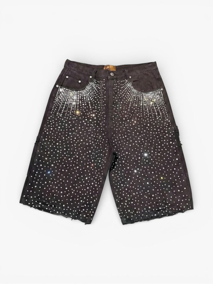 Rhinestone Denim Street Shorts