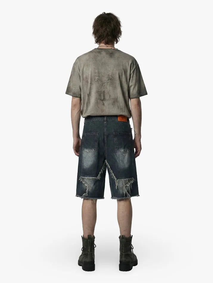 Harajuku Star Patch Denim Shorts