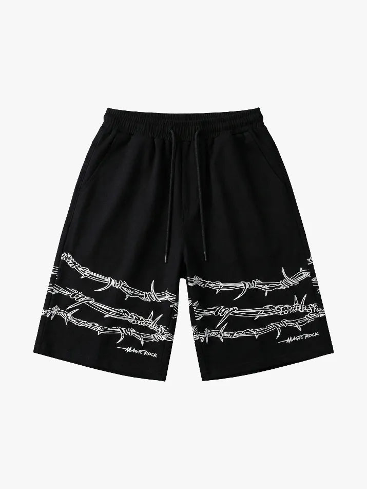 Hip-Hop Printed Baggy Shorts