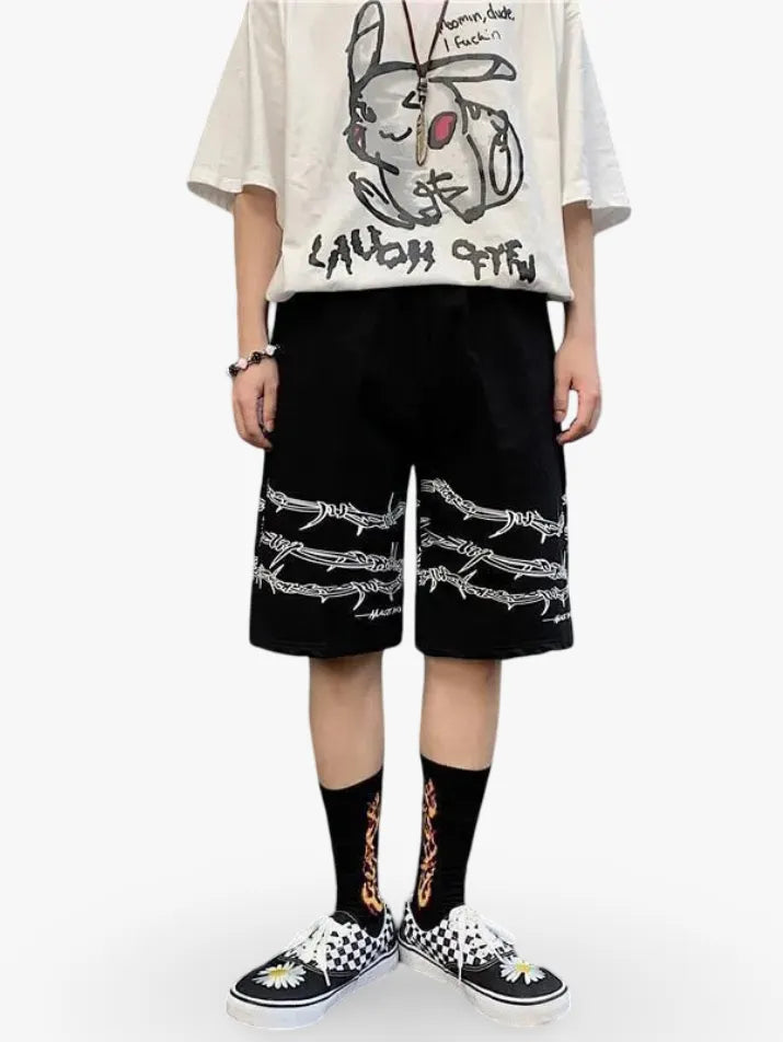 Hip-Hop Printed Baggy Shorts
