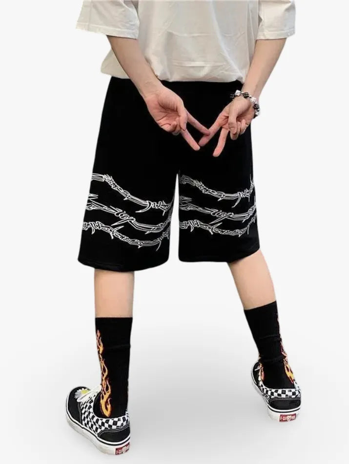 Hip-Hop Printed Baggy Shorts
