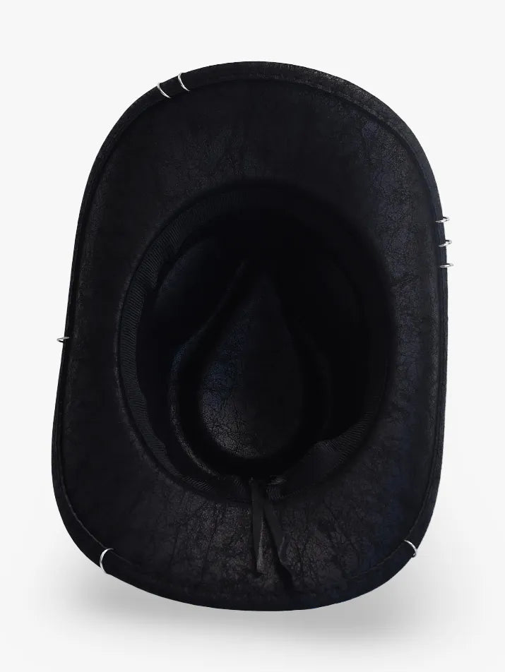 Vintage Western Faux Leather Cowboy Hat
